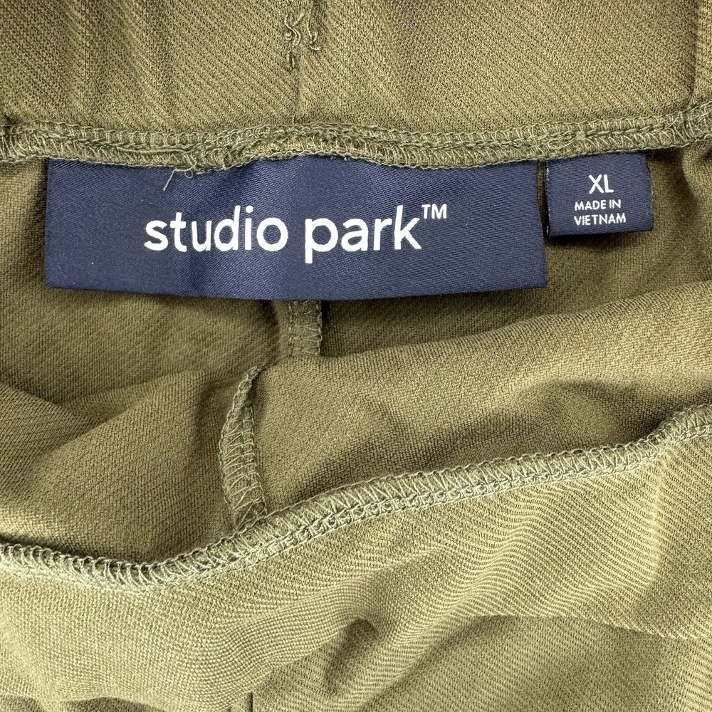 Studio Park x Kerstin Lindquist Knit Twill Paperbag Shorts Size XL Green - Picture 3 of 8